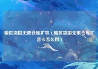 暗区突围无限仓库扩容（暗区突围无限仓库扩容卡怎么用）