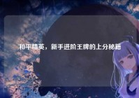 和平精英，新手进阶王牌的上分秘籍