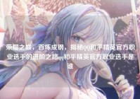 荣耀之巅，百炼成钢，揭秘QQ和平精英官方职业选手的进阶之路qq和平精英官方职业选手是谁
