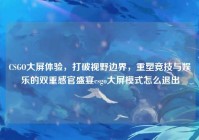 CSGO大屏体验，打破视野边界，重塑竞技与娱乐的双重感官盛宴csgo大屏模式怎么退出