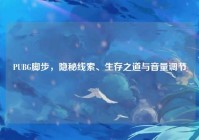 PUBG脚步，隐秘线索、生存之道与音量调节