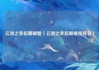 云顶之弈后期调整（云顶之弈后期最强阵容）