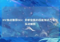 DNF加点推荐2024：全职业核心技能加点方案与实战解析