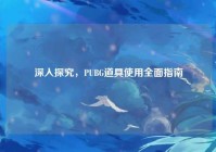 深入探究，PUBG道具使用全面指南