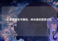 王者荣耀名字横线，峡谷里的独家记忆