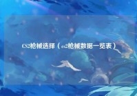 CS2枪械选择（cs2枪械数据一览表）
