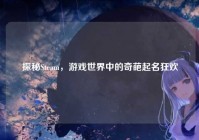 探秘Steam，游戏世界中的奇葩起名狂欢