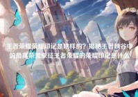王者荣耀荣耀印记是啥样的？揭秘王者峡谷中的最高荣誉象征王者荣耀的荣耀印记是什么