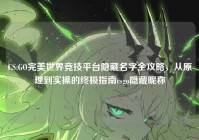 CS:GO完美世界竞技平台隐藏名字全攻略，从原理到实操的终极指南csgo隐藏昵称