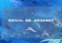微信与PUBG，现象、应用及影响探究
