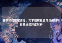 赛季轮回荣耀归零，和平精英重置段位规则与挑战机遇深度解析
