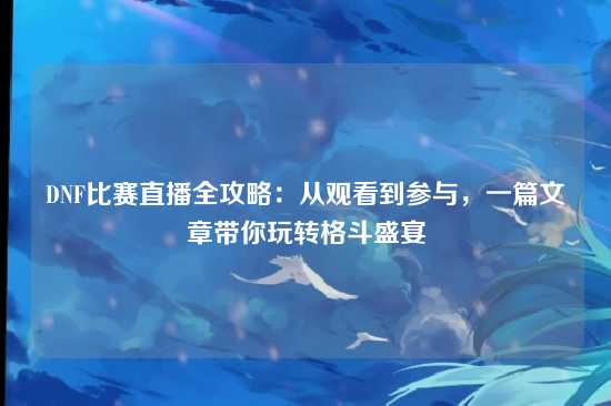 DNF比赛直播全攻略:从观看到参与,一篇文章带你玩转格斗盛宴