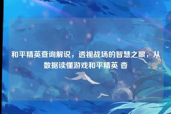 和平精英查询解说,透视战场的智慧之眼,从数据读懂游戏和平精英 杳