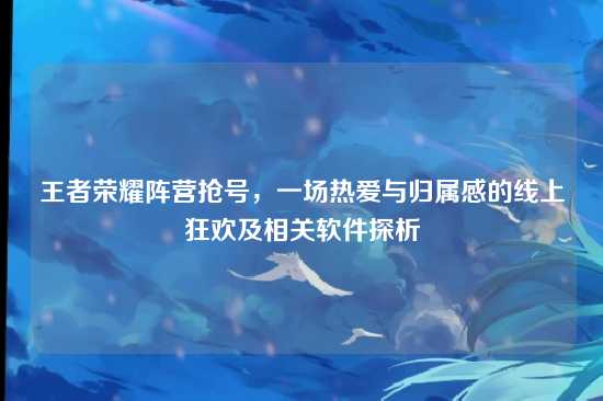 王者荣耀阵营抢号，一场热爱与归属感的线上狂欢及相关软件探析