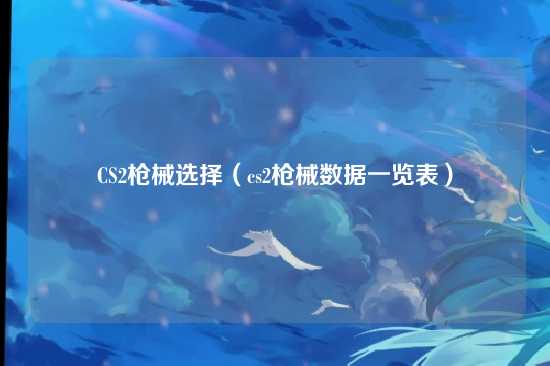 CS2枪械选择(cs2枪械数据一览表)
